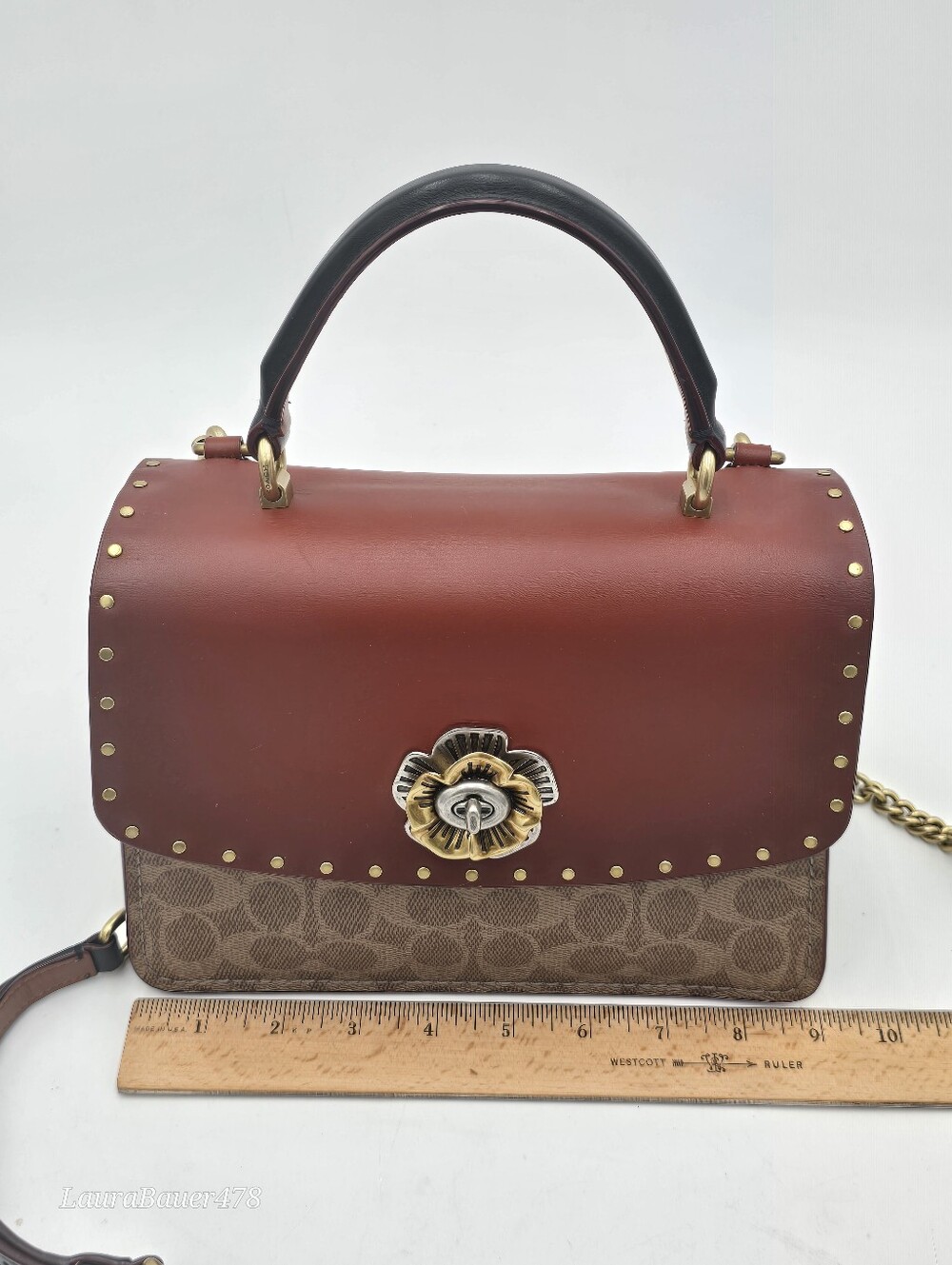 💥NWOT💥Coach Parker Top Handle Bag, Rust/ Signature Canvas - Picture 12 of 16
